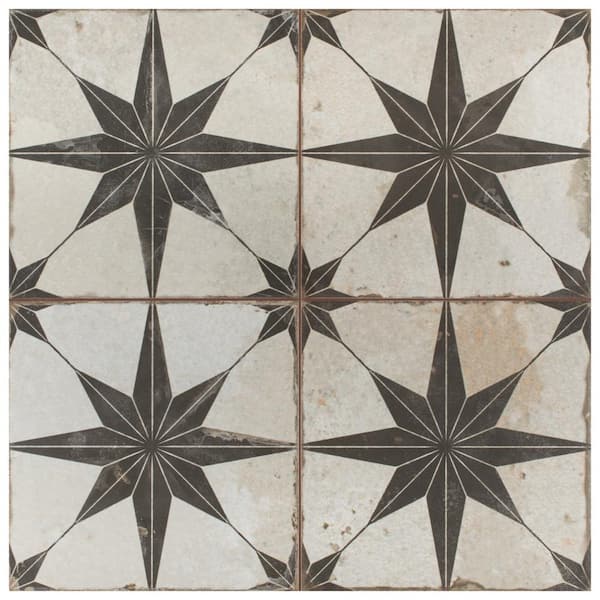 Merola Tile Kings Star Nero 17 5 8 In, Groutless Floor Tile Home Depot