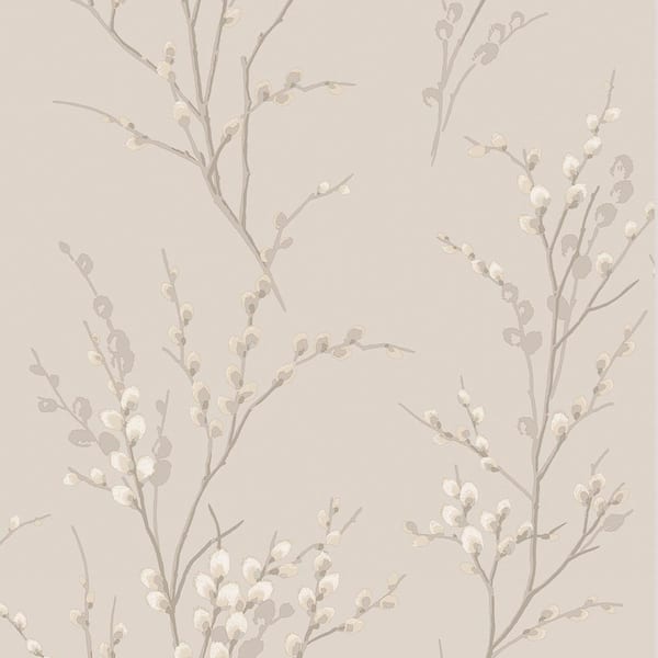 Laura Ashley Pussy Willow Dove Grey Unpasted Removable Wallpaper Sample