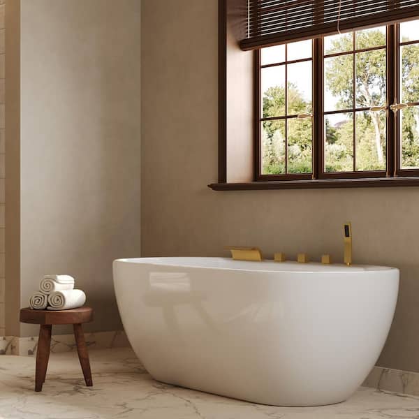 7 in. Waterfall 3-Handle 2-Spray Roman Tub Faucet with Handheld, High Flow 5.9 GPM in Brushed Gold Valve Included