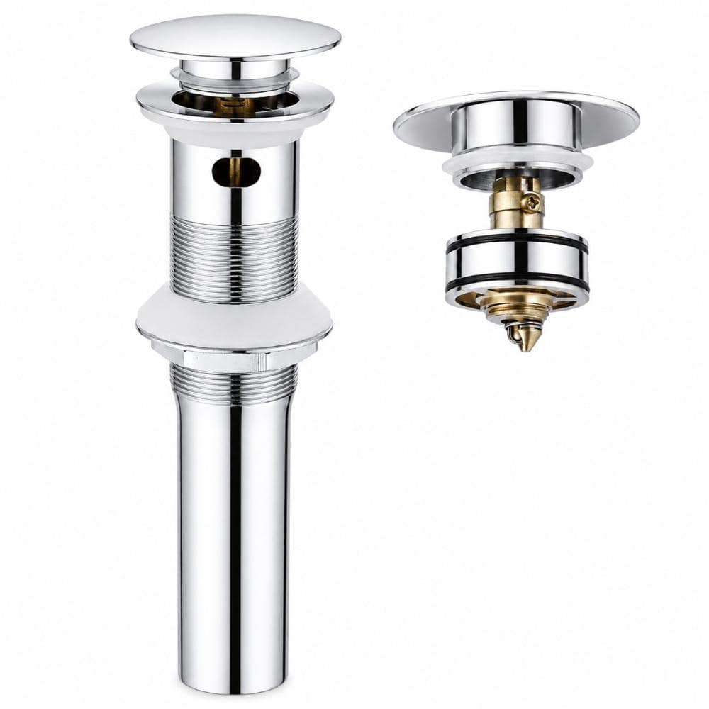 Stainless Steel Bathroom Sink Pop-Up Drain With Overflow with Brass Cap in Polished Chrome price history on PriceWatchPro