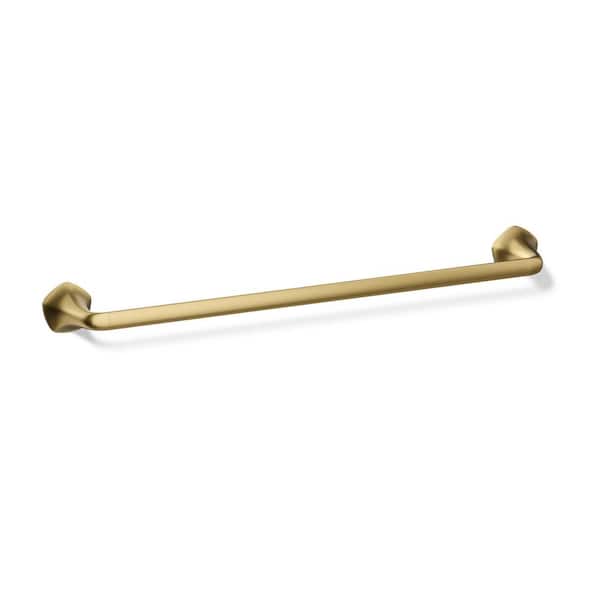 Sundae 24 in. Single Wall Mounted Towel Bar in Vibrant Brushed Moderne Brass