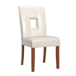 White White Faux Leather Keyhole Dining Chairs (Set of 2)