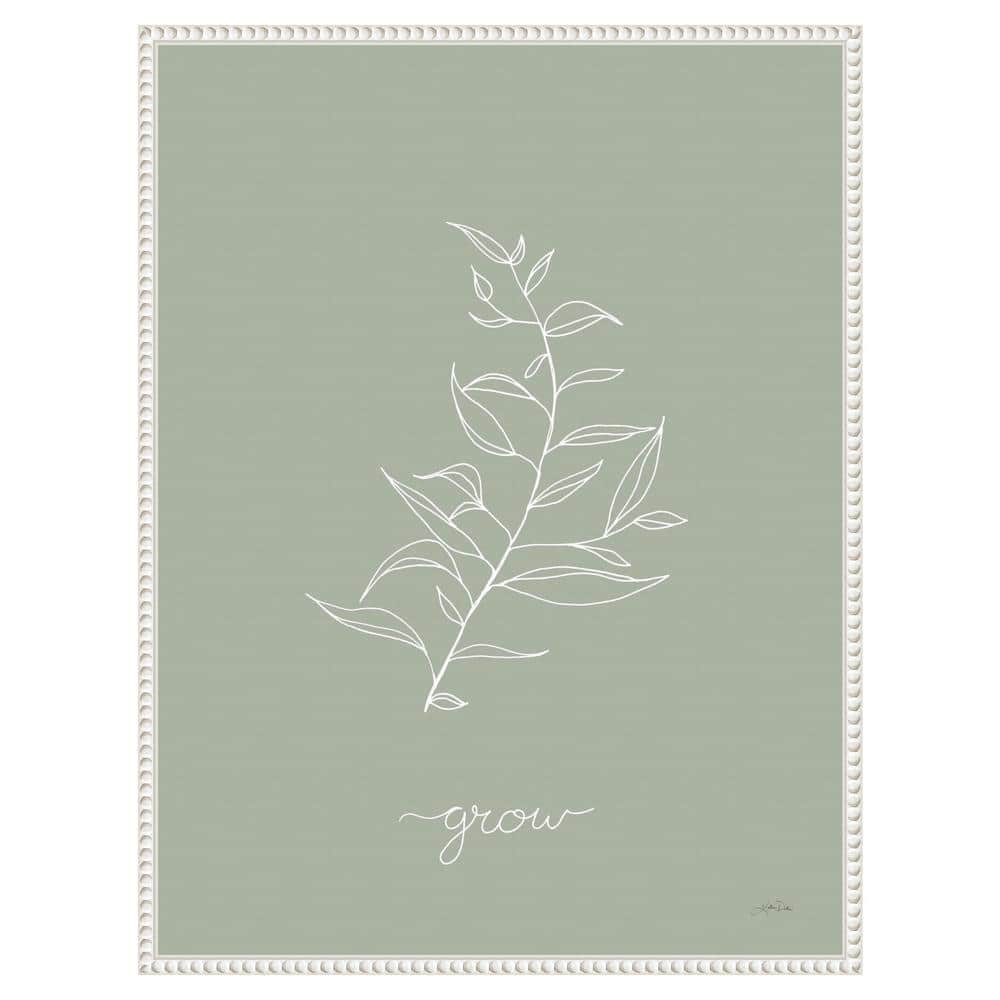 Sylvie Beaded White Framed Botanical Canvas Wall Art