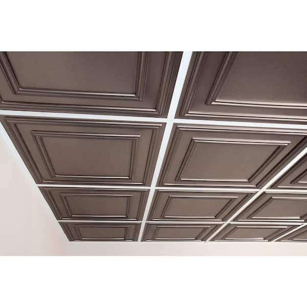 Cambridge Faux Tin 2 ft. x 2 ft. Lay-in or Glue-up Ceiling Panel (Case of 6)