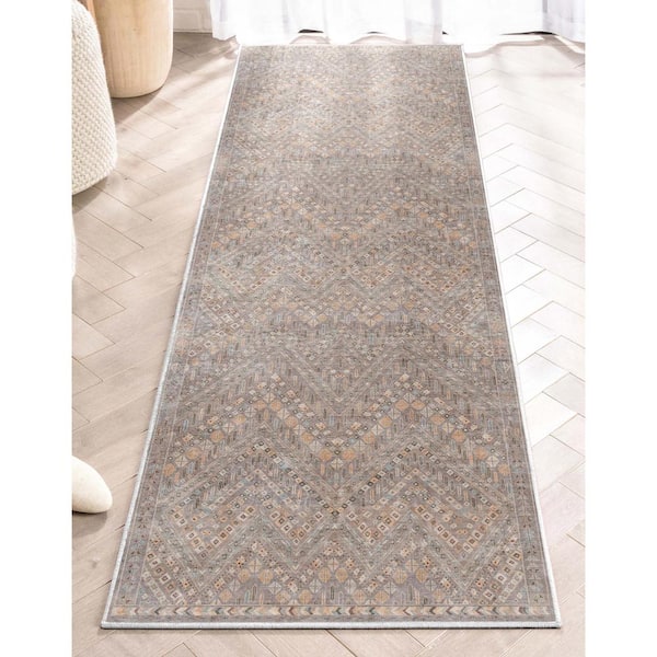 Grey 2 ft. 3 in. x 7 ft. 3 in. Asha Anya Vintage Tribal Runner Area Rug