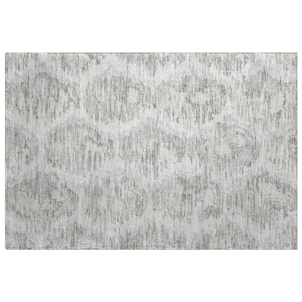 Dream Shag Premium Machine Washable Abstract ADS767 Ivory 3 ft. x 4 ft. Area Rug