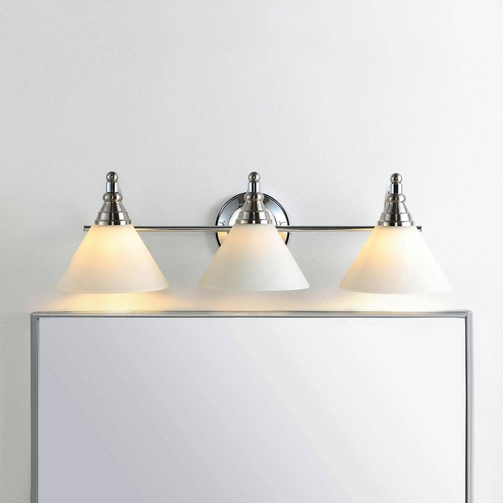 Nickel and Clear Glass 3-Light Wall Sconce