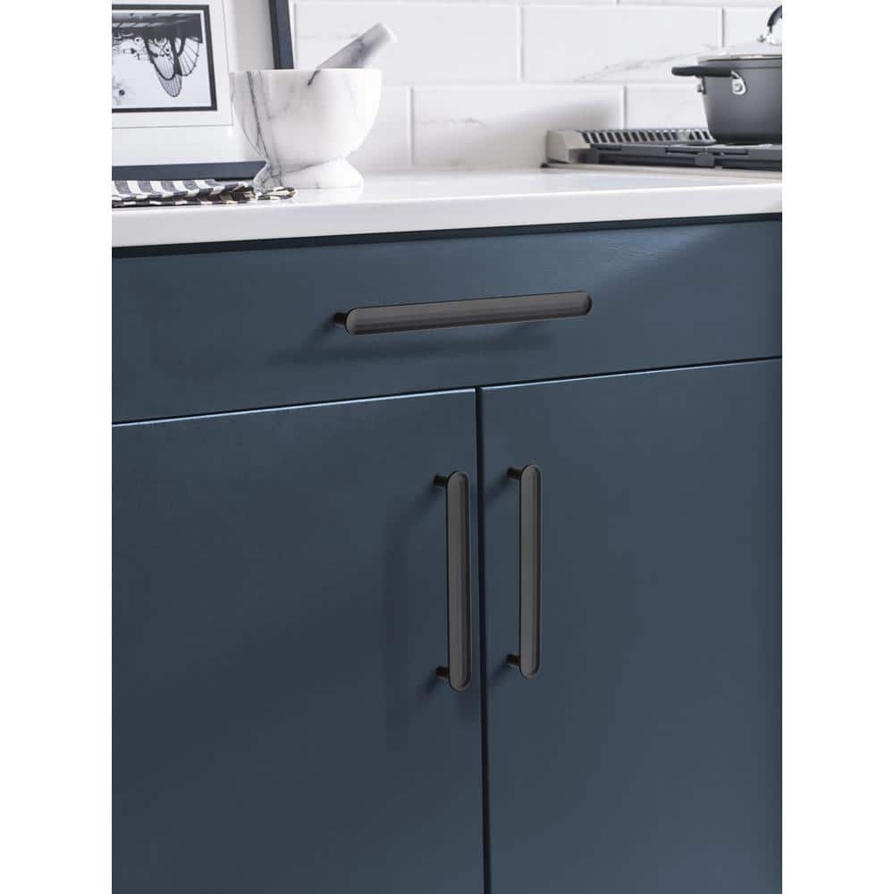 Matte Black Modern 8.25" Cabinet Bar Pull with Mounting Hardware
