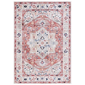 Luna Beige 5 ft. x 8 ft. Border Ornate Area Rug