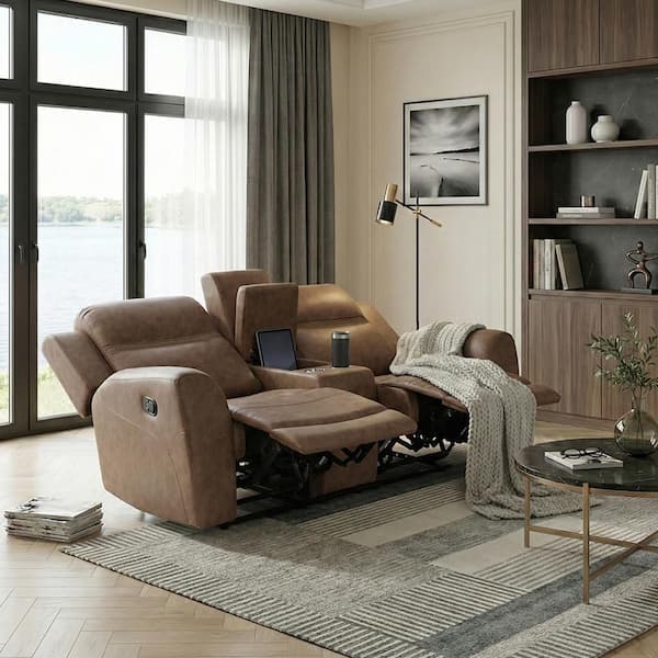 Lazzara Thorne 74 in W Microfiber Fabric 2-Seater Manual Double