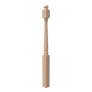 Stair Parts 4040 48 in. x 3 in. Unfinished Red Oak Mushroom Top Starting Newel Post for Stair Remodel