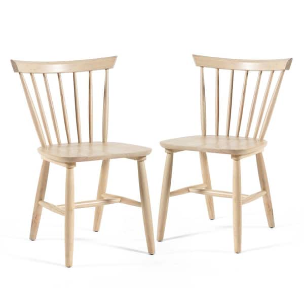Furniture of America Donton White Oak Wood Windsor Chair (Set of 2