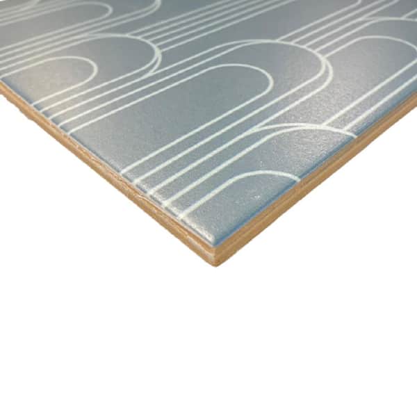 Epoque Oval Navy and Blue 8 in. x 8 in. Matte Ceramic Floor and Wall Tile (12.7 sq. ft. / Case)