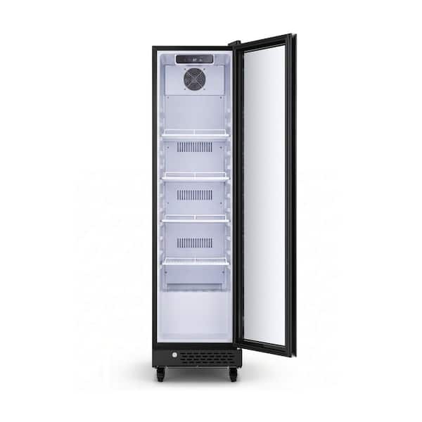 17 in. 7 cu. ft. Commercial Glass Door Merchandiser Refrigerator Beverage Cooler in Black