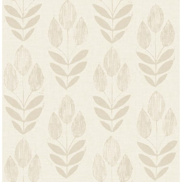 NuWallpaper Cream Folk Tulip Vinyl Peel & Stick Wallpaper NUS4302 - The ...