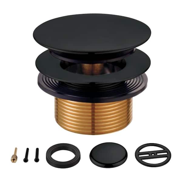 Kingston Brass Eugene Toe Touch Tub Drain Conversion Kit in Matte Black without Overflow