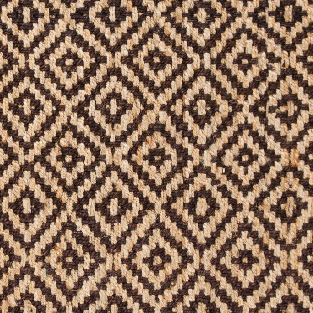 Hand-Knotted Brown and Natural Jute Square Area Rug