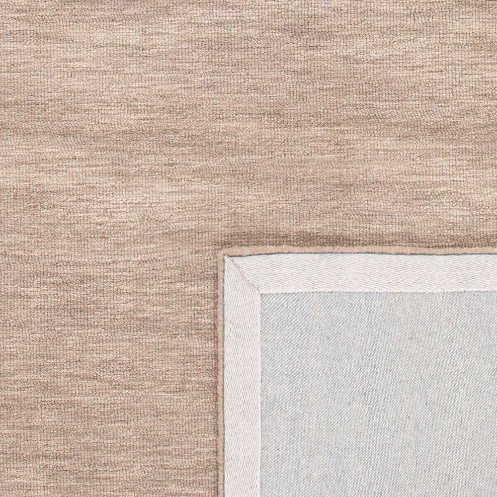 Ivory and Brown Hand-Tufted Wool Rectangular Rug
