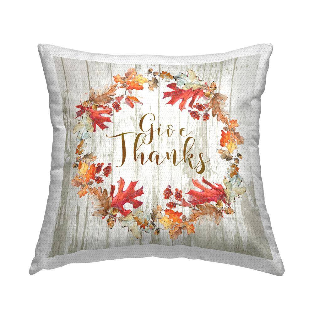 Give Thanks Rustic Autumnal Border Beige Square Outdoor Throw Pillow price history on PriceWatchPro