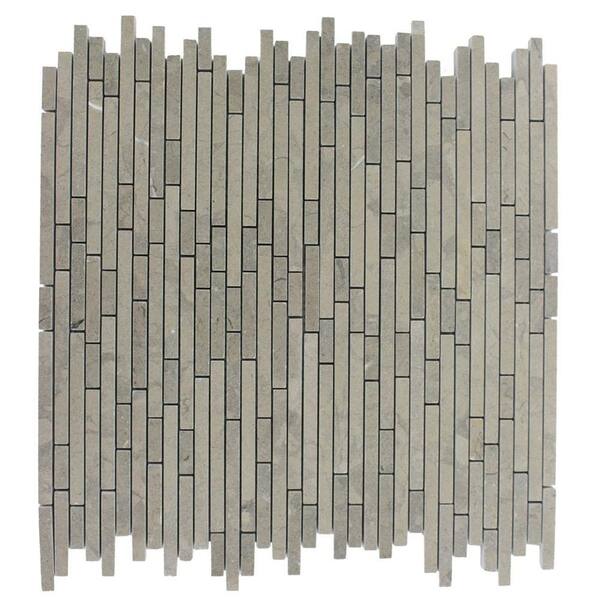 Splashback Tile Windsor Random Lagos Grey 12 in. x 12 in. x 8 mm Marble Floor and Wall Tile