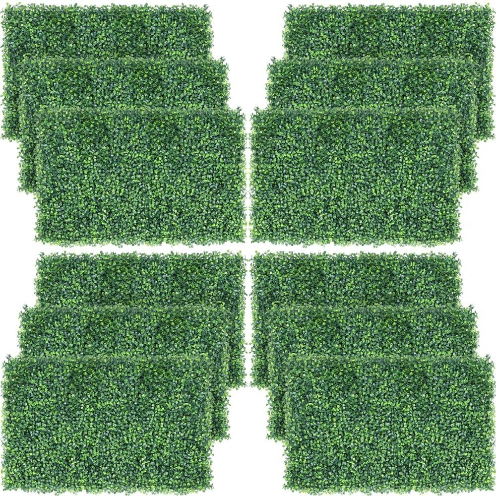 Yaheetech 12-Pcs 24 in. x 16 in. Artificial Boxwood Hedge Panel