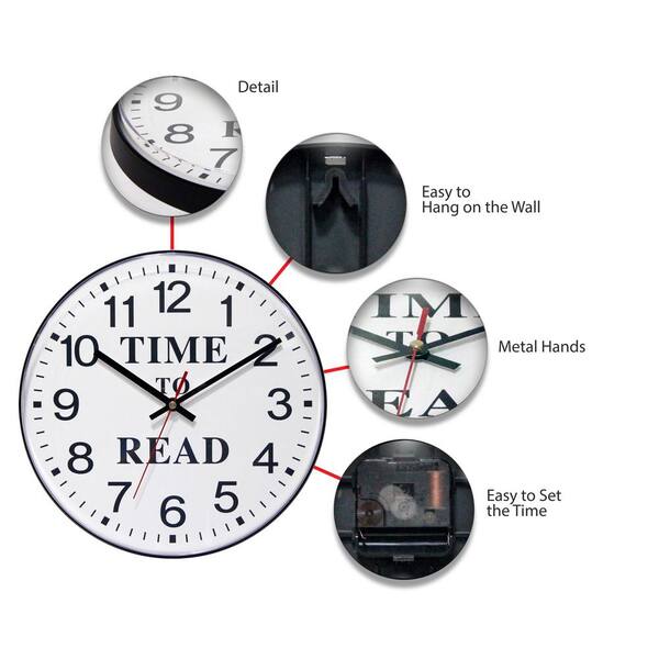 Infinity Instruments Time to Read 12 in. Round Business Wall Clock