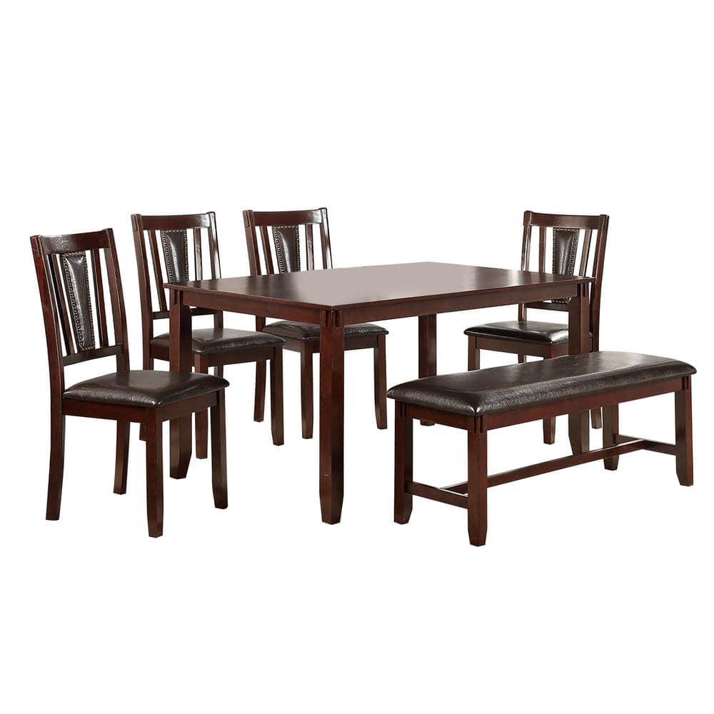 Worldwide 6Piece 60 in. Espresso Dining Set with Bench VP