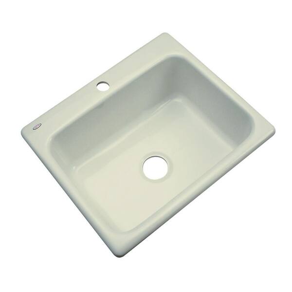 Thermocast Inverness Drop-In Acrylic 25 in. 1-Hole Single Bowl Kitchen Sink in Jersey Cream