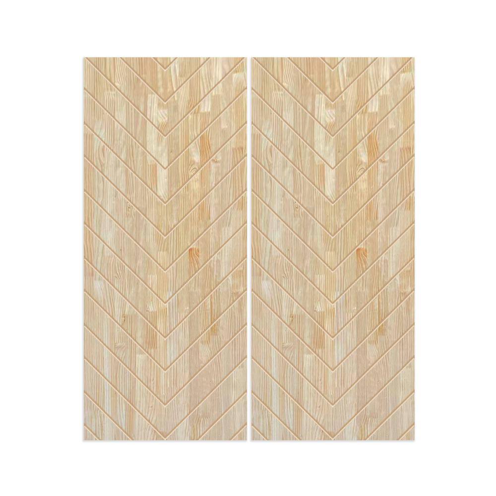84 in. x 80 in. Hollow Core Natural Pine Wood Unfinished Interior Double Sliding Closet Doors price history on PriceWatchPro