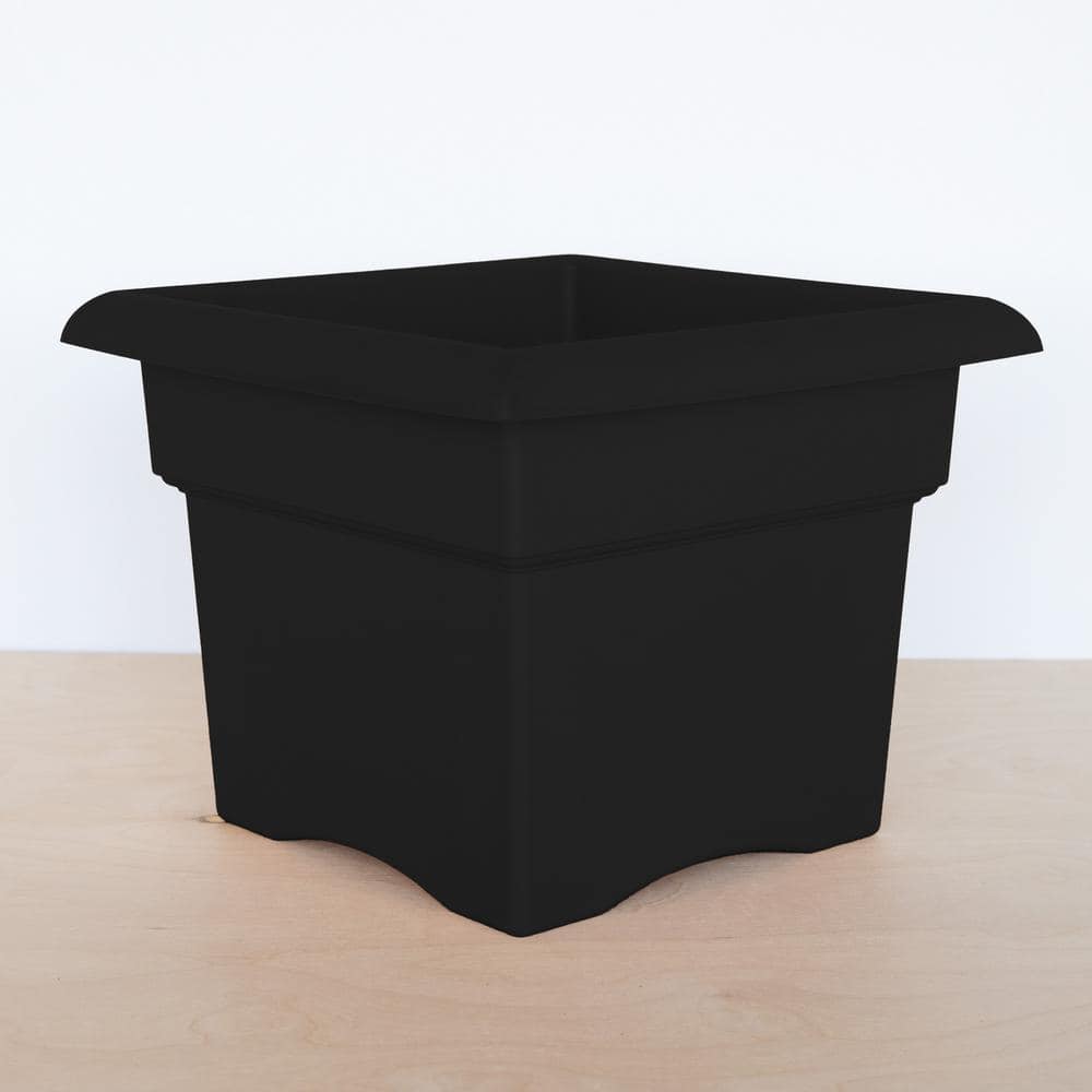 Bloem Veranda Square 18" Black Resin Planter Box for Indoor & Outdoor