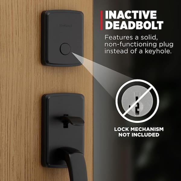 Kwikset Brentford Matte Black Double Door Dummy Door Handleset