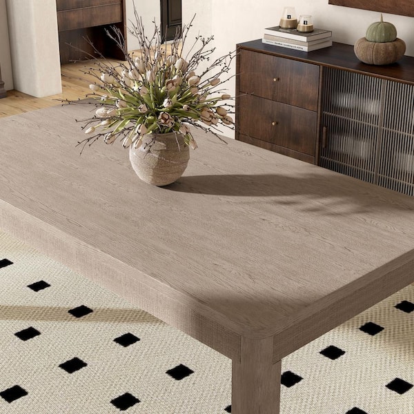 Furniture of America Renan Natural Oak Wood 78 in. 4-Legs