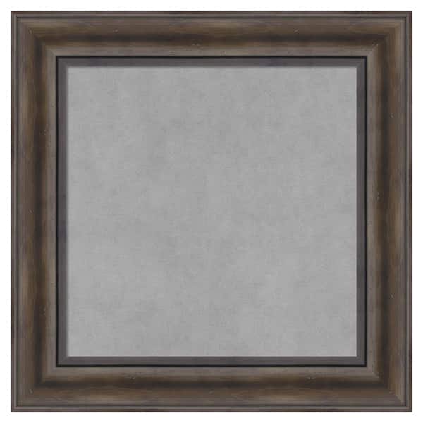 Amanti Art Rustic Pine Brown 21 in. x 21 in. Framed Magnetic Board