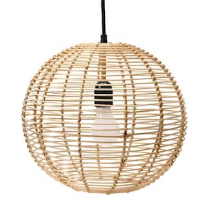 TRUE FINE Trellis 20 in. 4-Light Rustic Natural Jute Rope Woven Globe  Pendant Light with Brown Canopy TD10026C - The Home Depot