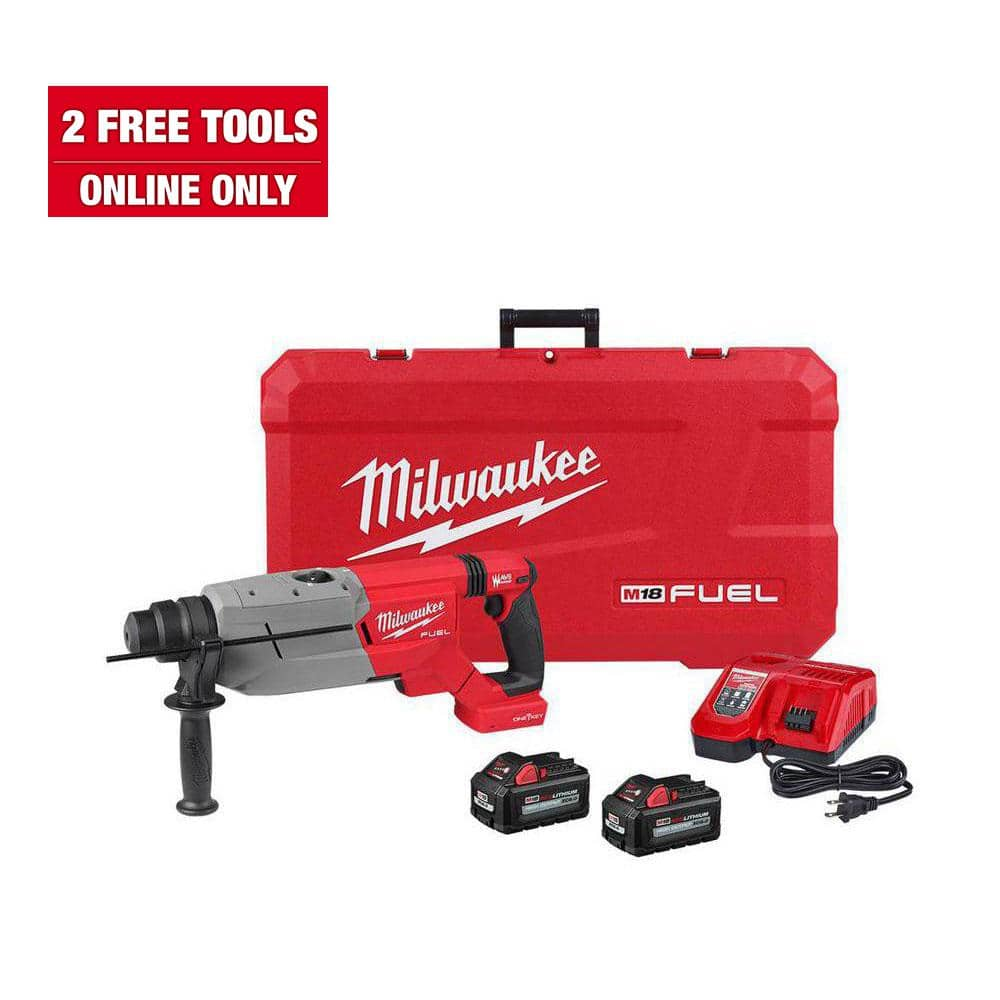 Milwaukee M18 FUEL 1 1/4 SDS Plus D Handle Rotary Hammer Kit with ONE KEY -  2916-22