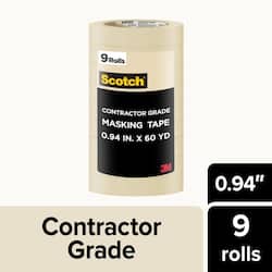 3M Scotch 0.94 In. x 60.1 Yds. Multi-Surface Contractor Grade Tan Masking Tape (9 Rolls)