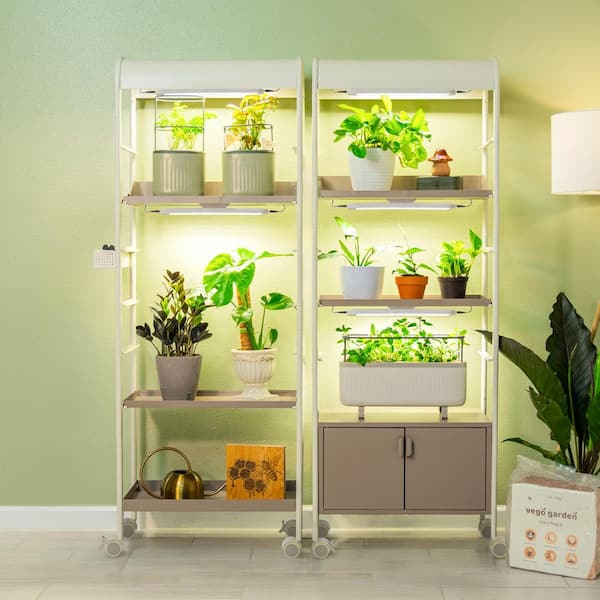 vego garden 4 Tier Grow Light Garden, Plant Stand with Plant Shelf Rack  with Wheels for Seed Starting, Indoor Plants Display VIGPR-F4