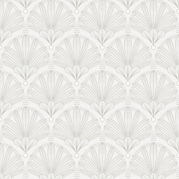 Art Deco White Wallpaper Sample