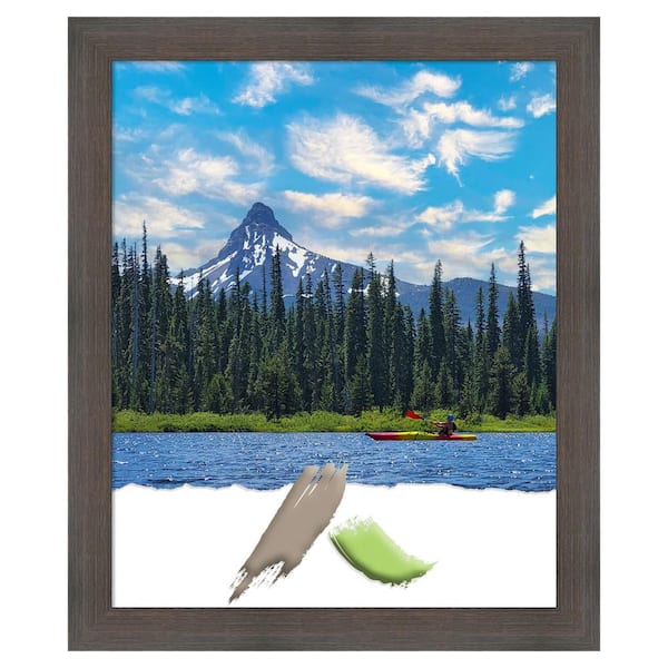 Amanti Art Hardwood Chocolate Narrow Wood Picture Frame Opening Size 18 x 22 in.