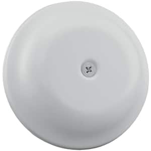 5-1/4 in. High Impact Plastic Cleanout Cover Plate in White Finish Bell Design with Screw