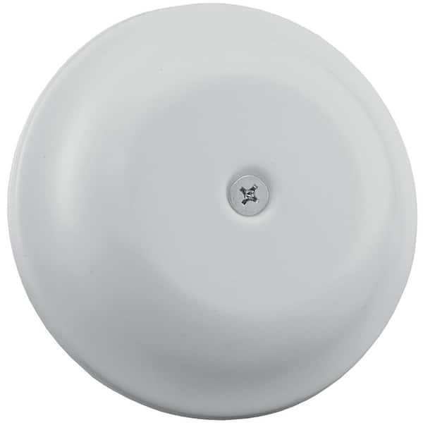 5-1/4 in. High Impact Plastic Cleanout Cover Plate in White Finish Bell Design with Screw