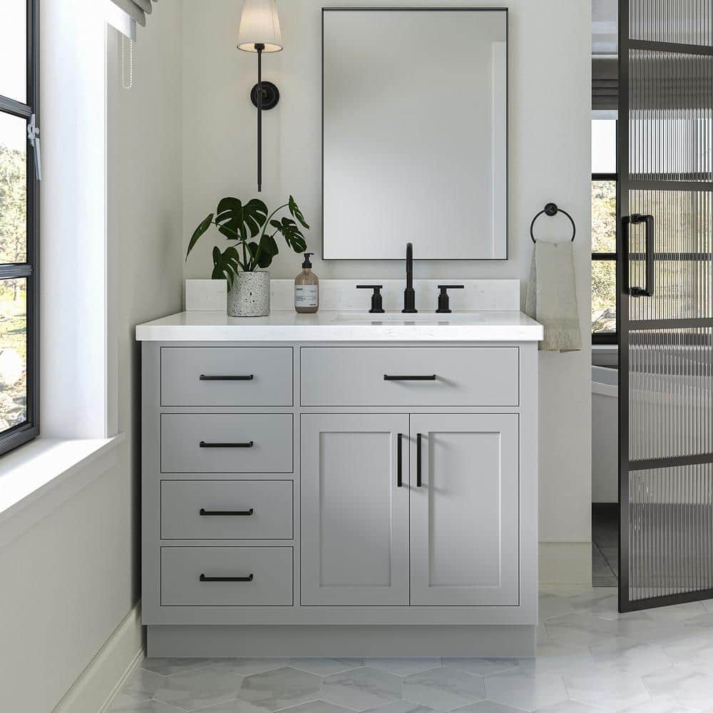 Hepburn 42" Gray Hardwood Freestanding Single Basin Vanity