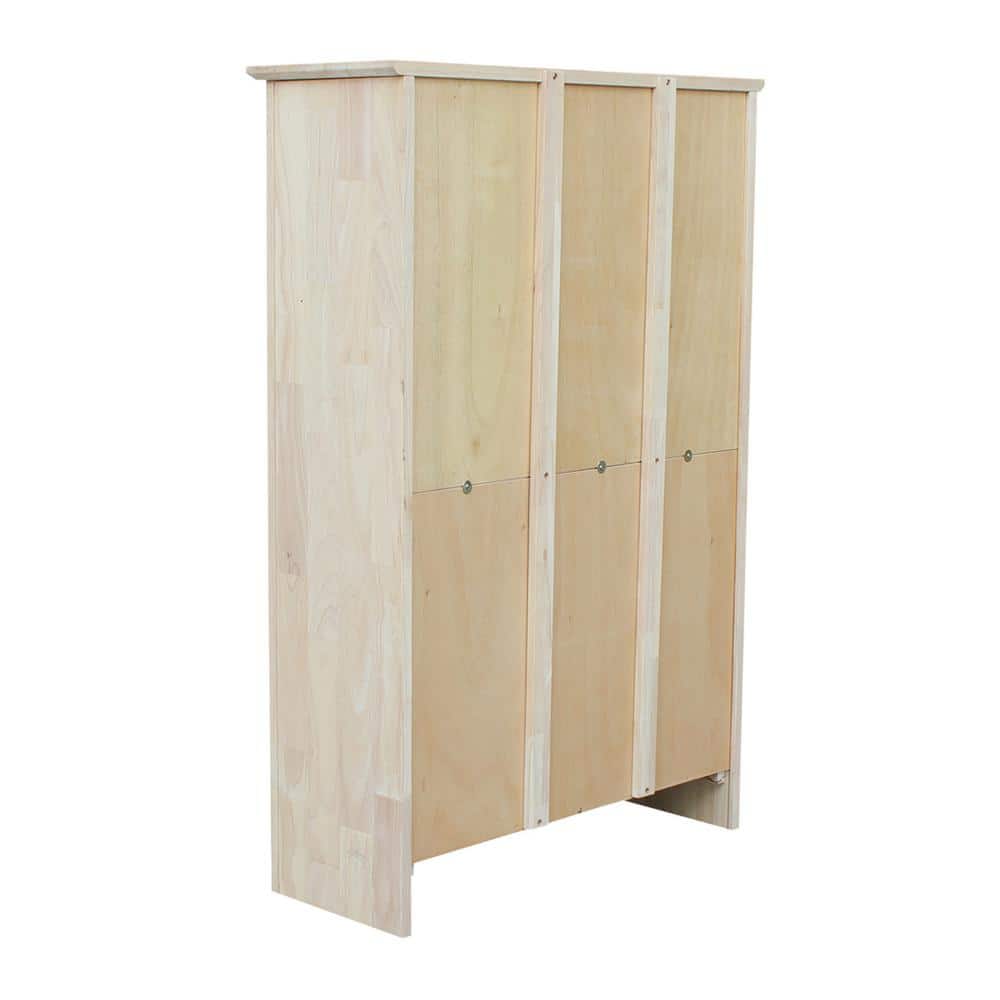 Traditional Solid Wood Adjustable Brown Shaker Bookcase 48"H