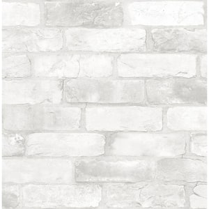 White - Brick - Wallpaper - Home Decor - The Home Depot