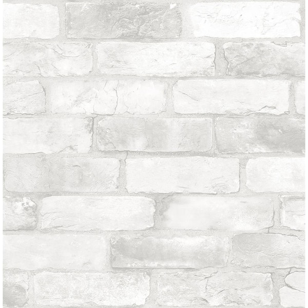 NuWallpaper Loft White Brick Textured Peel & Stick Vinyl Strippable Wallpaper (Covers 30.75 sq. ft.)