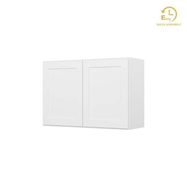 HOMLUX Easy-DIY 36 in. W. x 12 in. D x 24 in. H in Shaker White Ready to Assemble Wall Kitchen Cabinet 2-Doors