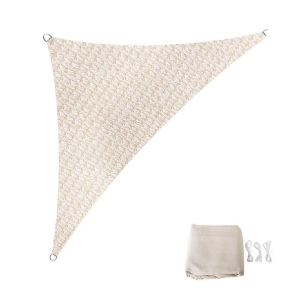 LAUREL CANYON 16 ft. x 16 ft. x 22.6 ft. 185 GSM HDPE White Equilateral Triangle Sun Shade Sail Screen Canopy with Ropes