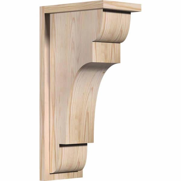 Ekena Millwork 7-1/2 in. x 12 in. x 24 in. New Brighton Smooth Douglas Fir Corbel with Backplate