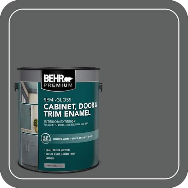 1 gal. #N460-6 Hematite Semi-Gloss Enamel Interior/Exterior Cabinet, Door & Trim Paint