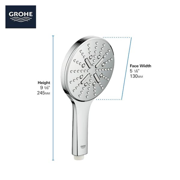 GROHE Rainshower Smartactive 3-Spray with 1.75 GPM 5 in. Wall